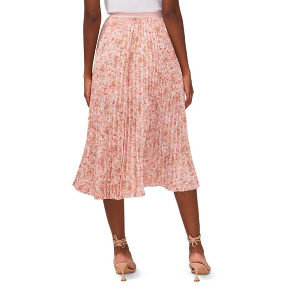 💕NORDSTROM HALOGEN💕 Double Slit Pleated Midi Skirt ~ Pink Dogwood Large L NWT - Picture 3 of 13